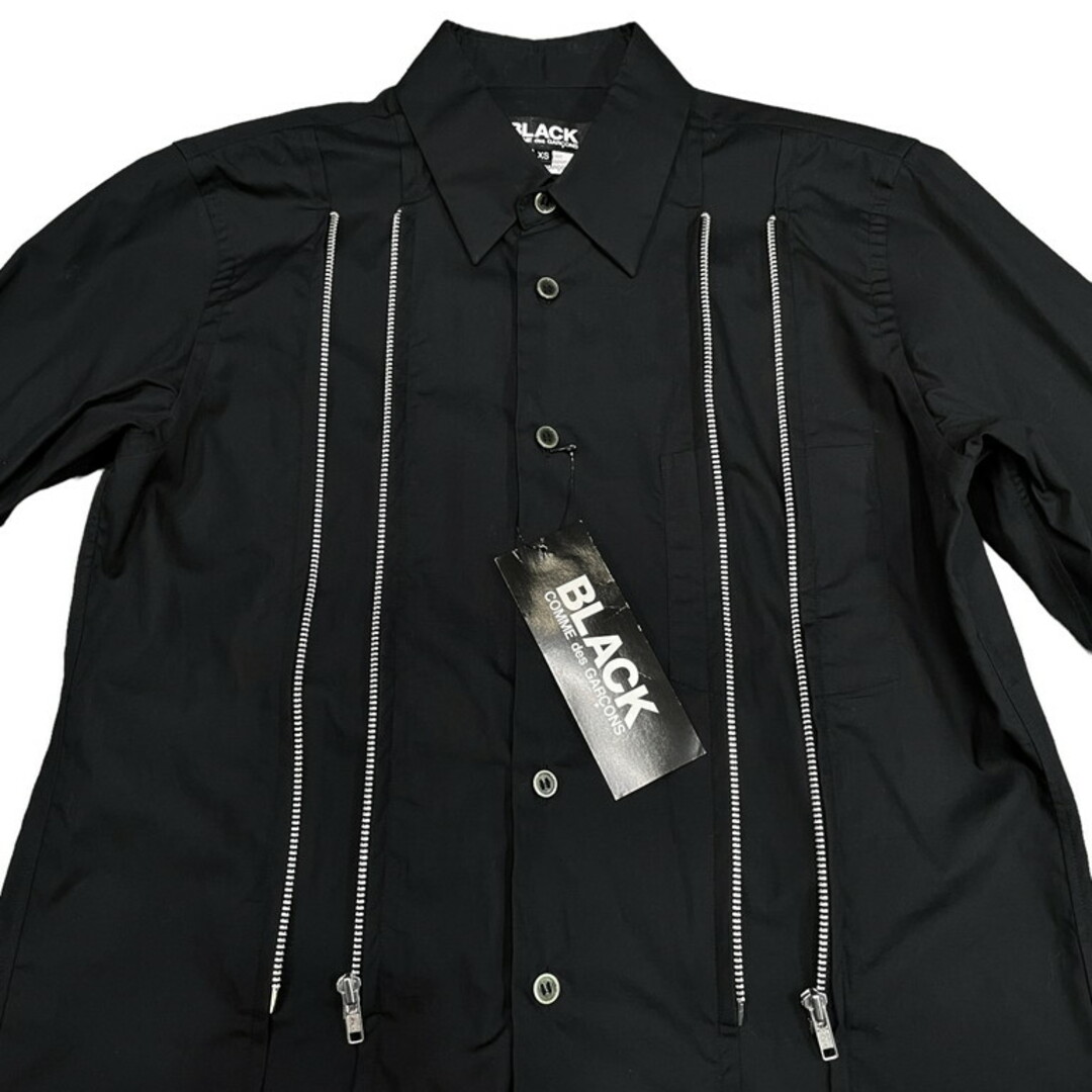 BLACK COMME des GARCONS(ブラックコムデギャルソン)のBLACK COMME des GARCONS 19SS コットンブロードフロントジップデザインシャツ ブラウス 1C-B001 未使用 定価27,500円 レディースのトップス(シャツ/ブラウス(長袖/七分))の商品写真