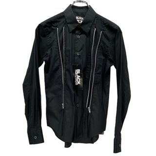 ブラックコムデギャルソン(BLACK COMME des GARCONS)のBLACK COMME des GARCONS 19SS コットンブロードフロントジップデザインシャツ ブラウス 1C-B001 未使用 定価27,500円(シャツ/ブラウス(長袖/七分))