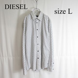 ディーゼル(DIESEL)のDIESEL レギュラーカラー シャツ トップス インド製 白シャツ 総柄(シャツ)