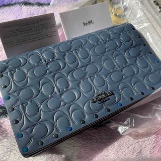 コーチ(COACH)の【COACH】コーチ　ショルダーバッグ レディース 斜め掛け クラッチ ブルー青(ショルダーバッグ)