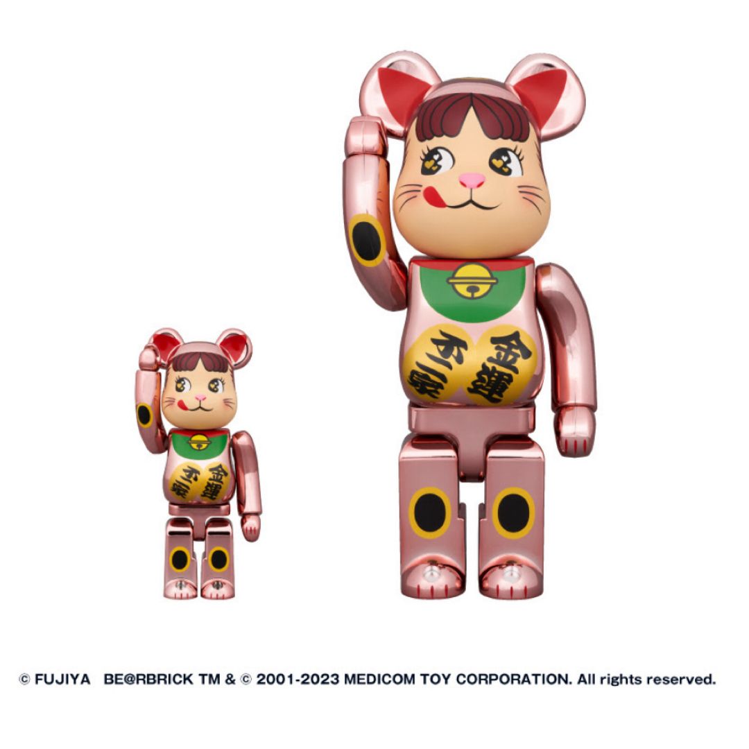 キャラクターグッズ新品未開封品　  BE@RBRICK 招き猫 ペコちゃん 金運ダブル 小判 桃金