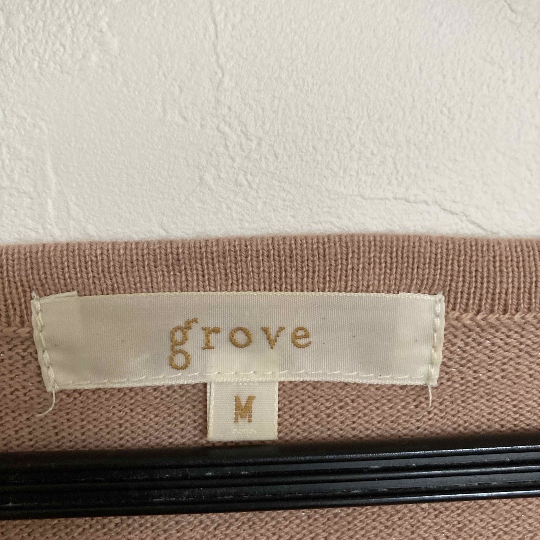 grove(グローブ)のgroveレディースニット Mサイズ ビジュー付 レディースのトップス(ニット/セーター)の商品写真