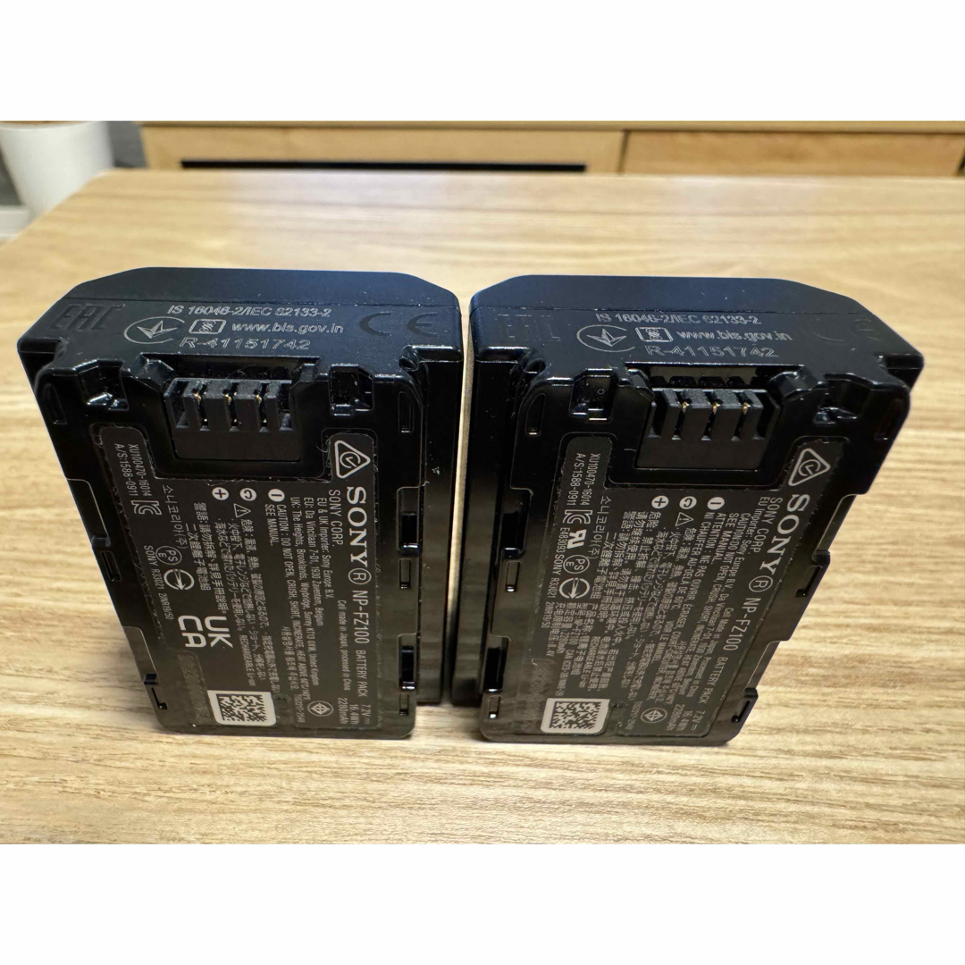 純正品】SONY NP-FZ100 バッテリー 2個 純正品】SONY NP-FZ100 バッテリー 2個