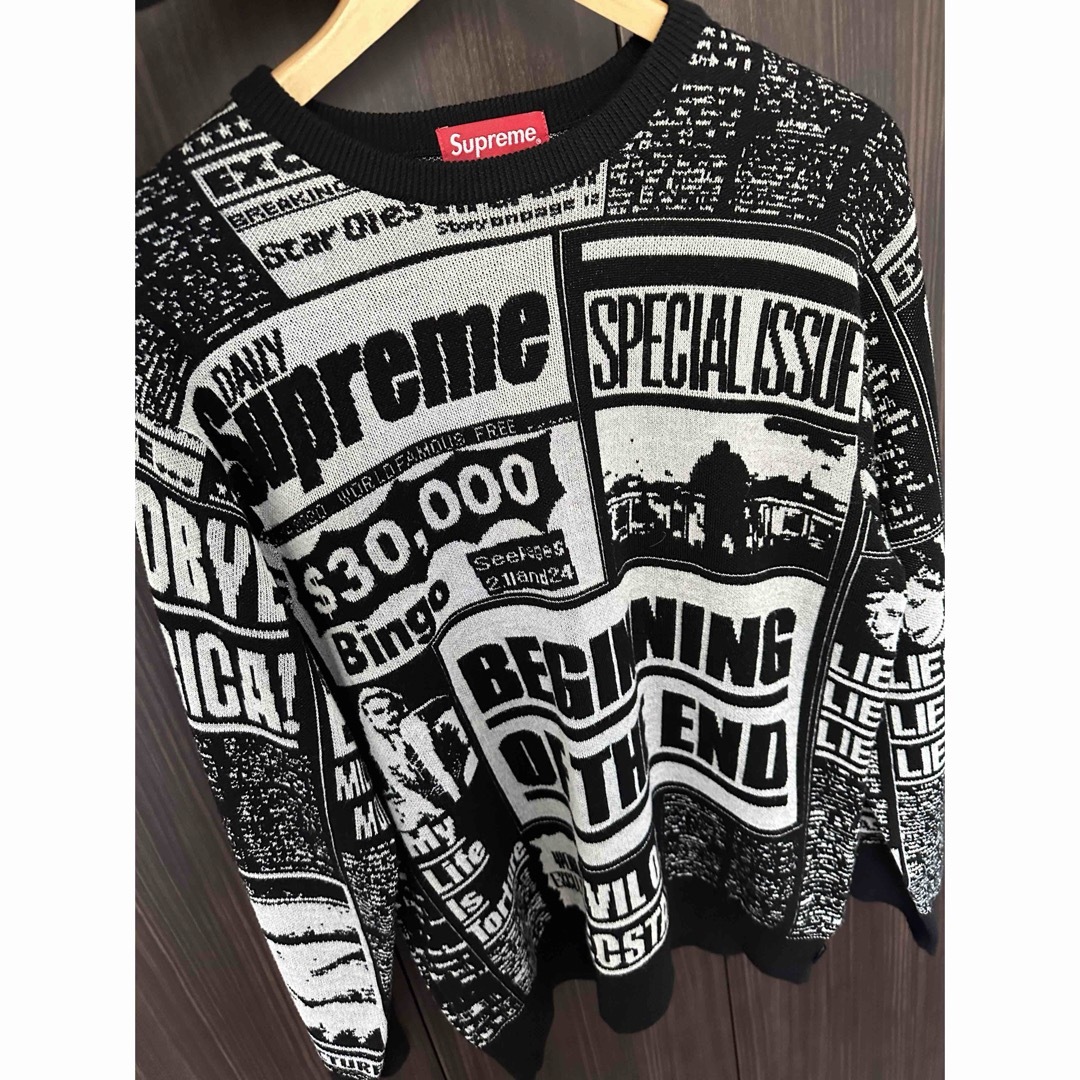ニット/セーターsupreme 2018aw Newsprint Sweater【希少品】