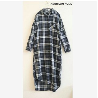 アメリカンホリック(AMERICAN HOLIC)のAMERICAN HOLIC　ロングシャツワンピース　フリーサイズ(ロングワンピース/マキシワンピース)