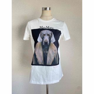 マックスマーラ(Max Mara)のMax Mara ホワイト犬ドッグTシャツ　山16(Tシャツ(半袖/袖なし))