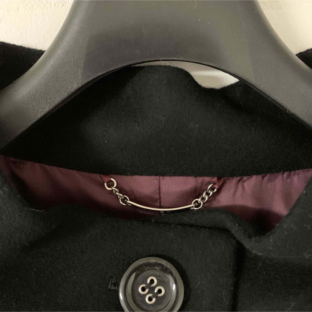 INED(イネド)のINED イネド　ノーカラーコート　ブラック　黒　M レディースのジャケット/アウター(ノーカラージャケット)の商品写真