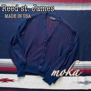 ヴィンテージ(VINTAGE)のReed st. James アクリルカーディガン USA製 80's 90's(カーディガン)