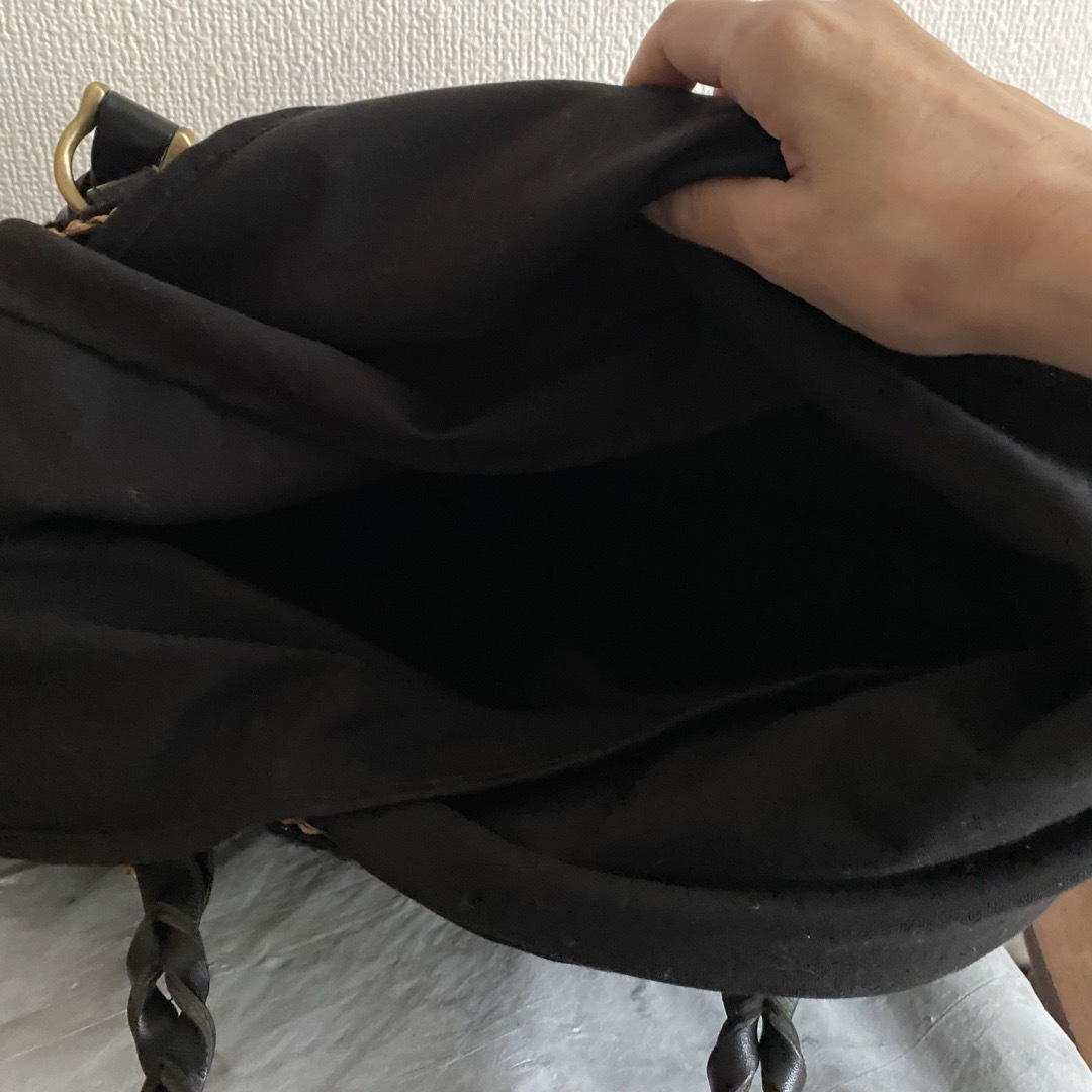 SHIPS(シップス)の【シップス】毛糸かぎ編みカゴバック　ブラック レディースのバッグ(かごバッグ/ストローバッグ)の商品写真