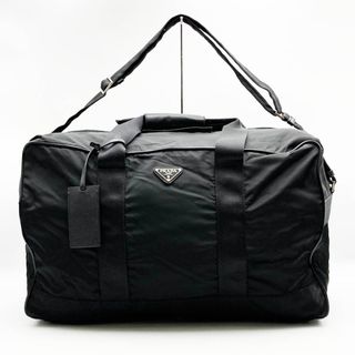 プラダ(PRADA)のPRADA プラダ ボストンバッグ ショルダーバッグ 旅行鞄 トラベル トライアングルロゴ ブラック ナイロン レディース メンズ V70S USED 【中古】(ボストンバッグ)