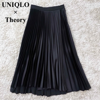 ユニクロ(UNIQLO)の美品✨UNIQLO × Theory プリーツスカート 黒 Sサイズ ロング(ロングスカート)