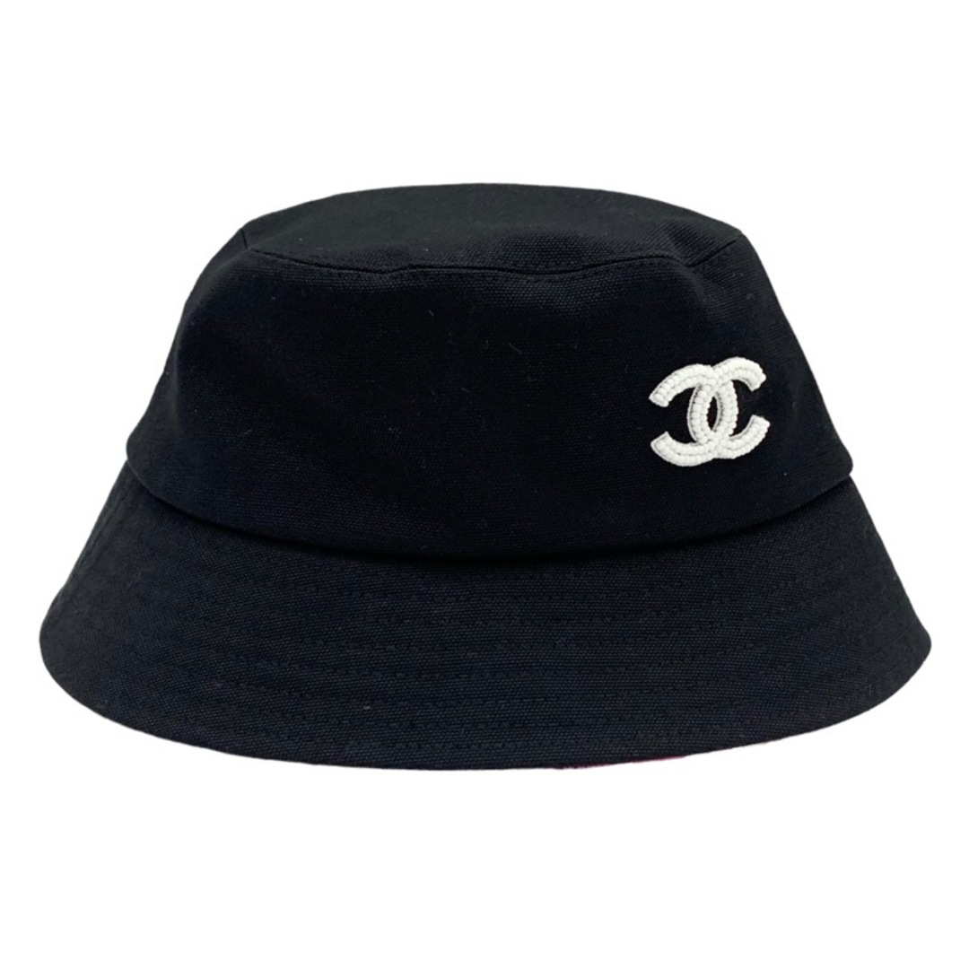 CHANEL(シャネル)のシャネル CHANEL ハット コットン ブラック ホワイト ピンク バケットハット ココマーク コットン チェック 帽子 レディースの帽子(ハット)の商品写真