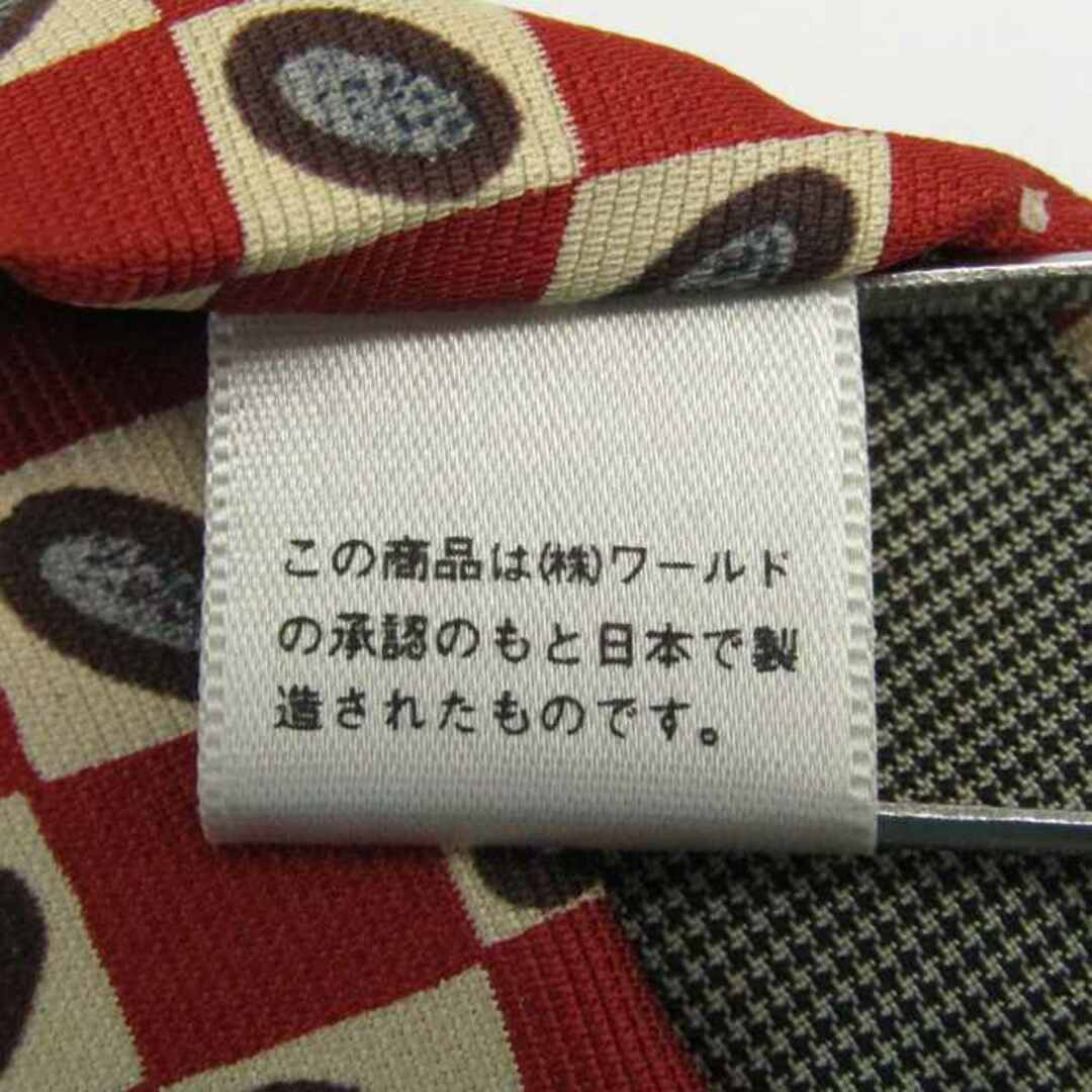 TAKEO KIKUCHI(タケオキクチ)のタケオキクチ ブランド ネクタイ チェック柄 格子柄 ドット シルク 日本製 メンズ ワインレッド TAKEO KIKUCHI メンズのファッション小物(ネクタイ)の商品写真