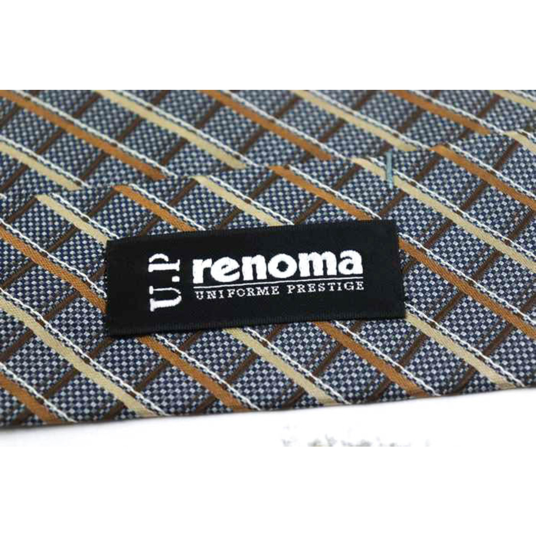 RENOMA(レノマ)のレノマ ブランド ネクタイ チェック柄 格子柄 シルク 日本製 メンズ グレー renoma メンズのファッション小物(ネクタイ)の商品写真
