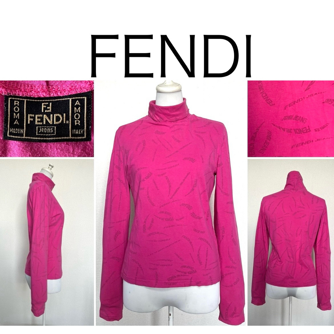 FENDI(フェンディ)の【期間限定価格】　🩷 FENDI  🩷　ロゴ入り　ピンク　カットソー レディースのトップス(カットソー(長袖/七分))の商品写真