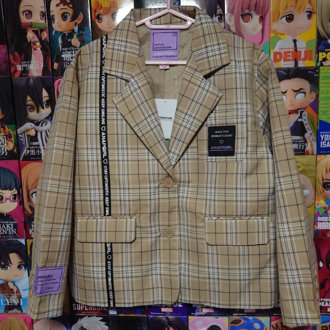 ANAP GiRL(アナップガール)の☆ ANAP アナップ  チェックテープ付ジャケット 卒園 入学 新品S 150 キッズ/ベビー/マタニティのキッズ服女の子用(90cm~)(ジャケット/上着)の商品写真