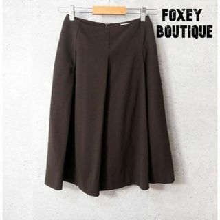 FOXEY BOUTIQUE 黒　シルクフレアスカート　42 ハリ感　高級