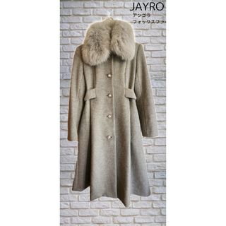 ジャイロ(JAYRO)のJAYRO アンゴラロングコート パールビジューボタン フォックスファー(ロングコート)