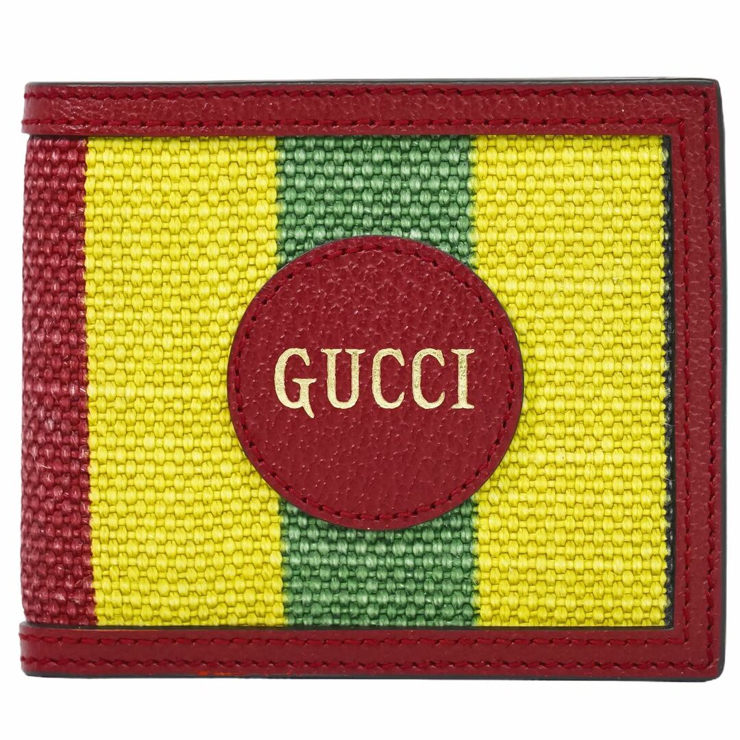 Gucci(グッチ)の本物 グッチ GUCCI キャンバス 折財布 コンパクトウォレット 札入れ ボルドー イエロー グリーン 財布 ウォレット 中古 メンズのファッション小物(折り財布)の商品写真