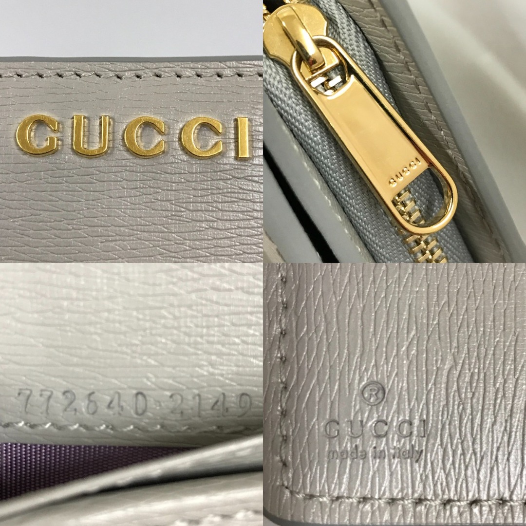 Gucci(グッチ)の##GUCCI グッチ 2つ折り財布 スクリプト ジップアラウンドウォレット 772640 ライトグレー ハンドメイドのファッション小物(財布)の商品写真