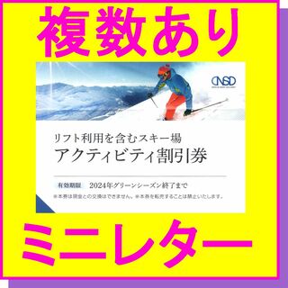 日本駐車場開発 株主優待券 リフト利用を含むスキー場アクティビティ割引券×1枚 (スキー場)