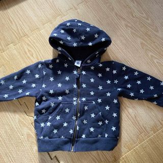 プチバトー(PETIT BATEAU)のプチバトー　ネイビー星柄裏起毛パーカー(ジャケット/上着)