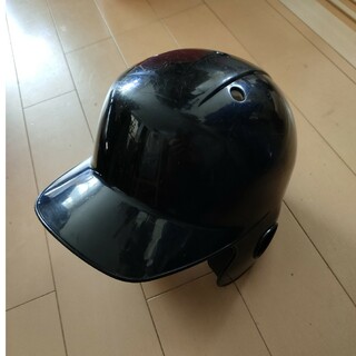 アシックス(asics)の少年軟式野球 ヘルメット 黒 美品(防具)