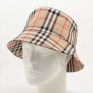 バーバリー(BURBERRY)のバーバリー ノバチェック コットン×ポリエステル M 57 ベージュ レデ(ハット)