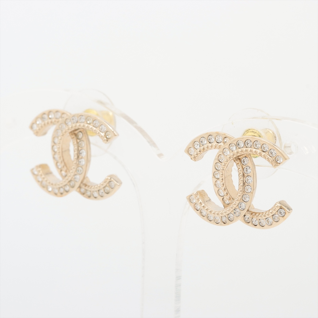 CHANEL - シャネル ココマーク GP×ラインストーン  ゴールド レディース ピアス