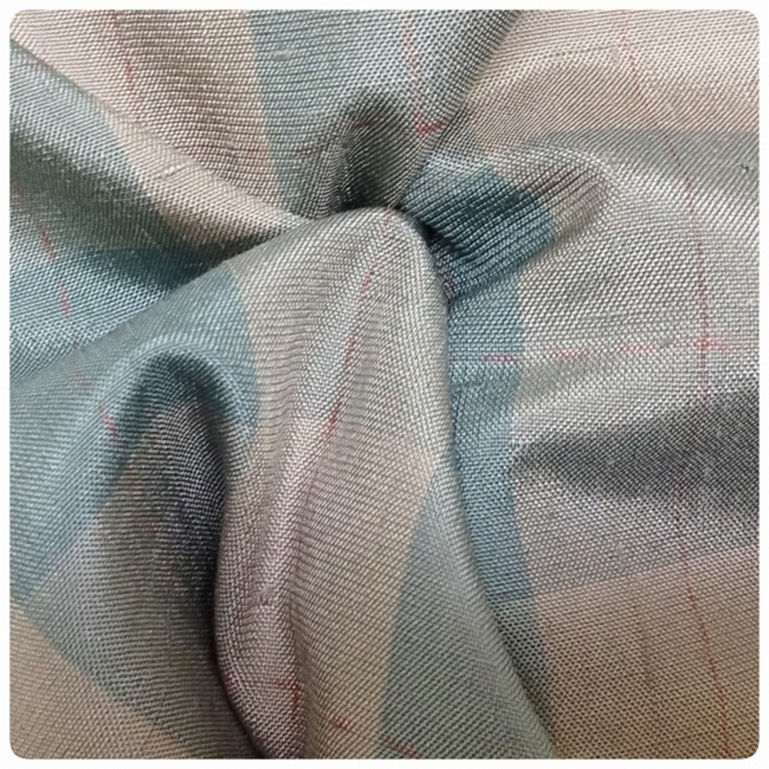 ★　小紋　チェック　袷　紬　トール　かわいい　★　n58965センチ袖丈