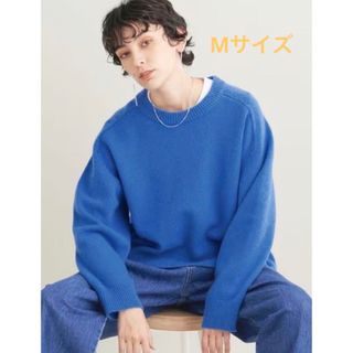 ビューティアンドユースユナイテッドアローズ(BEAUTY&YOUTH UNITED ARROWS)のB&Y ウールカシミヤ アクアラグランクルーネックニットプルオーバー　ブルー　M(ニット/セーター)