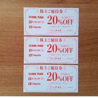 チヨダ(Chiyoda)のチヨダ 20%off 株主優待券　３枚(ショッピング)