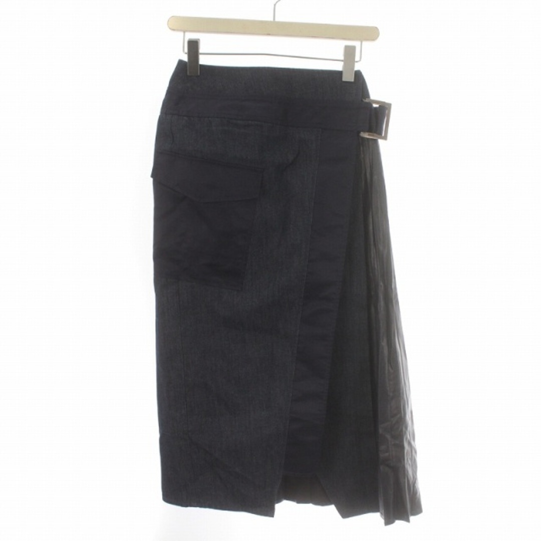 AULA AILA(アウラアイラ)のアウラアイラ 近年モデル ロングスカート ラップスカート デニム 0 S 紺 レディースのスカート(ロングスカート)の商品写真