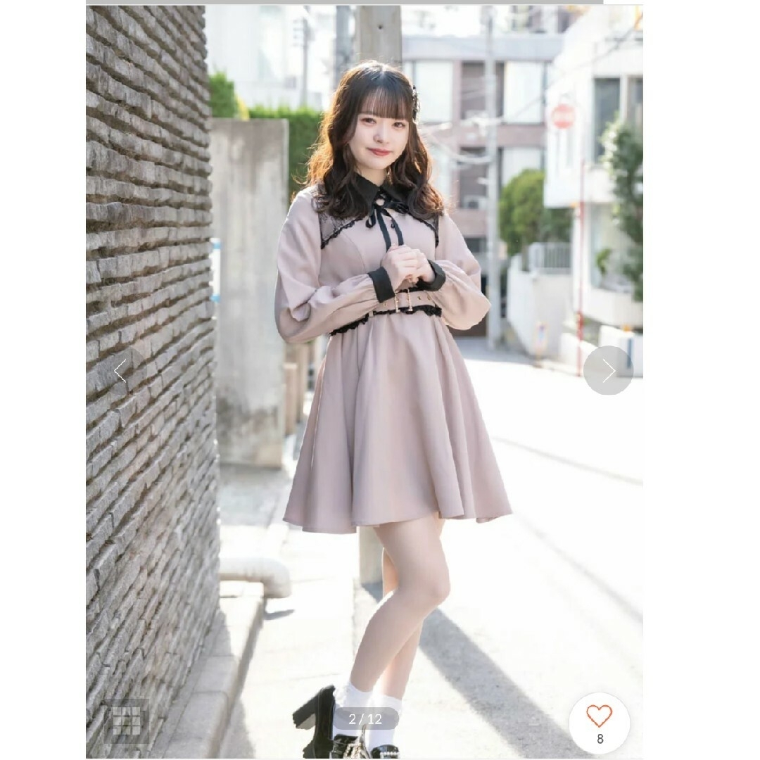ROJITA】 きやすかっ ハートドット切替ワンピース 【フリーサイズ】 ROJITA】 きやすかっ ハートドット切替ワンピース 【フリーサイズ】