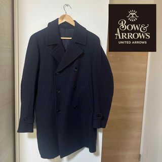 ユナイテッドアローズ(UNITED ARROWS)のBOW&ARROWSボウ&アローズのミドル丈の紺色ウール100%のピーコート(ピーコート)