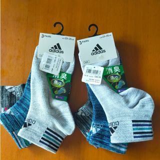 アディダス(adidas)の新品 未使用 23～25cm adidas ソックス 6足 定価2816円(靴下/タイツ)