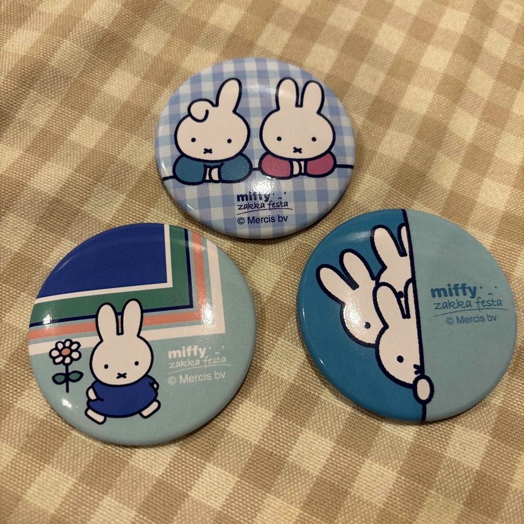 miffy(ミッフィー)のミッフィー zakkaフェスタ2024缶バッジ　3点セット エンタメ/ホビーのおもちゃ/ぬいぐるみ(キャラクターグッズ)の商品写真