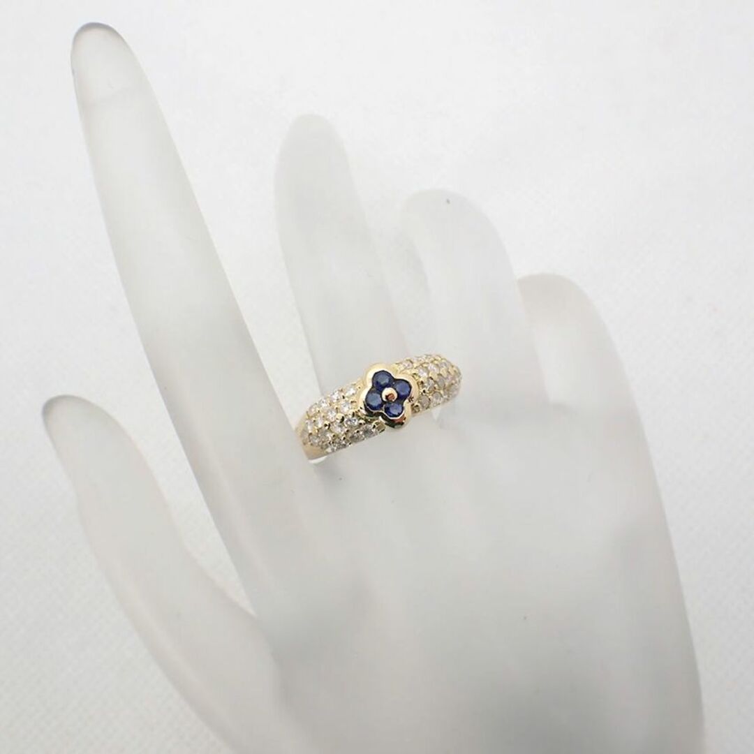 K18 サファイア ダイヤモンド リング 18号 [g206-12] レディースのアクセサリー(リング(指輪))の商品写真