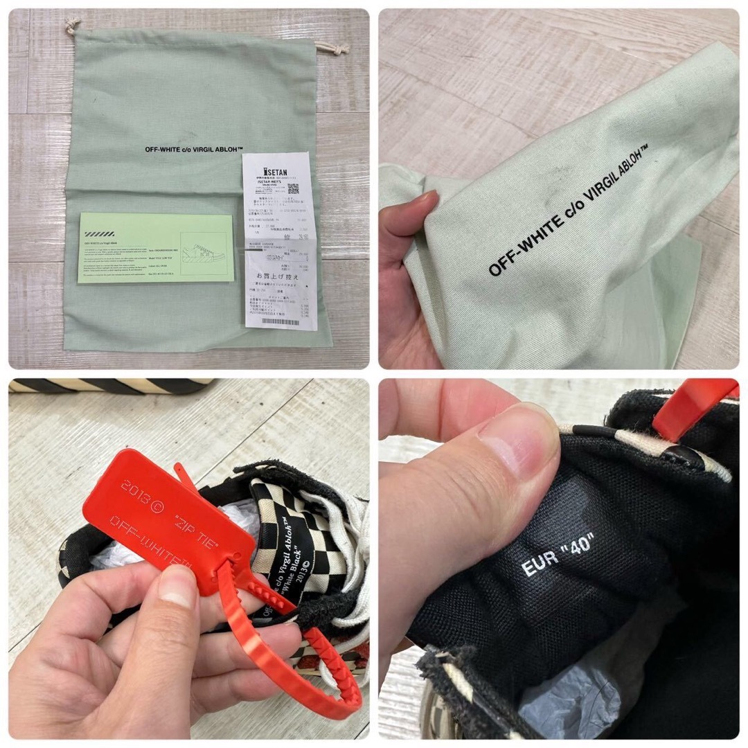 OFF-WHITE(オフホワイト)の18ss Off-White チェッカー ロー トップ スニーカー サイズ 40 メンズの靴/シューズ(スニーカー)の商品写真