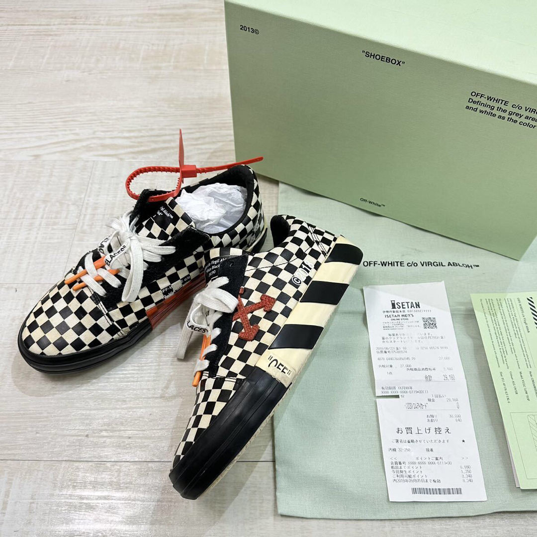 18ss Off-White チェッカー ロー トップ スニーカー サイズ 40 | フリマアプリ ラクマ