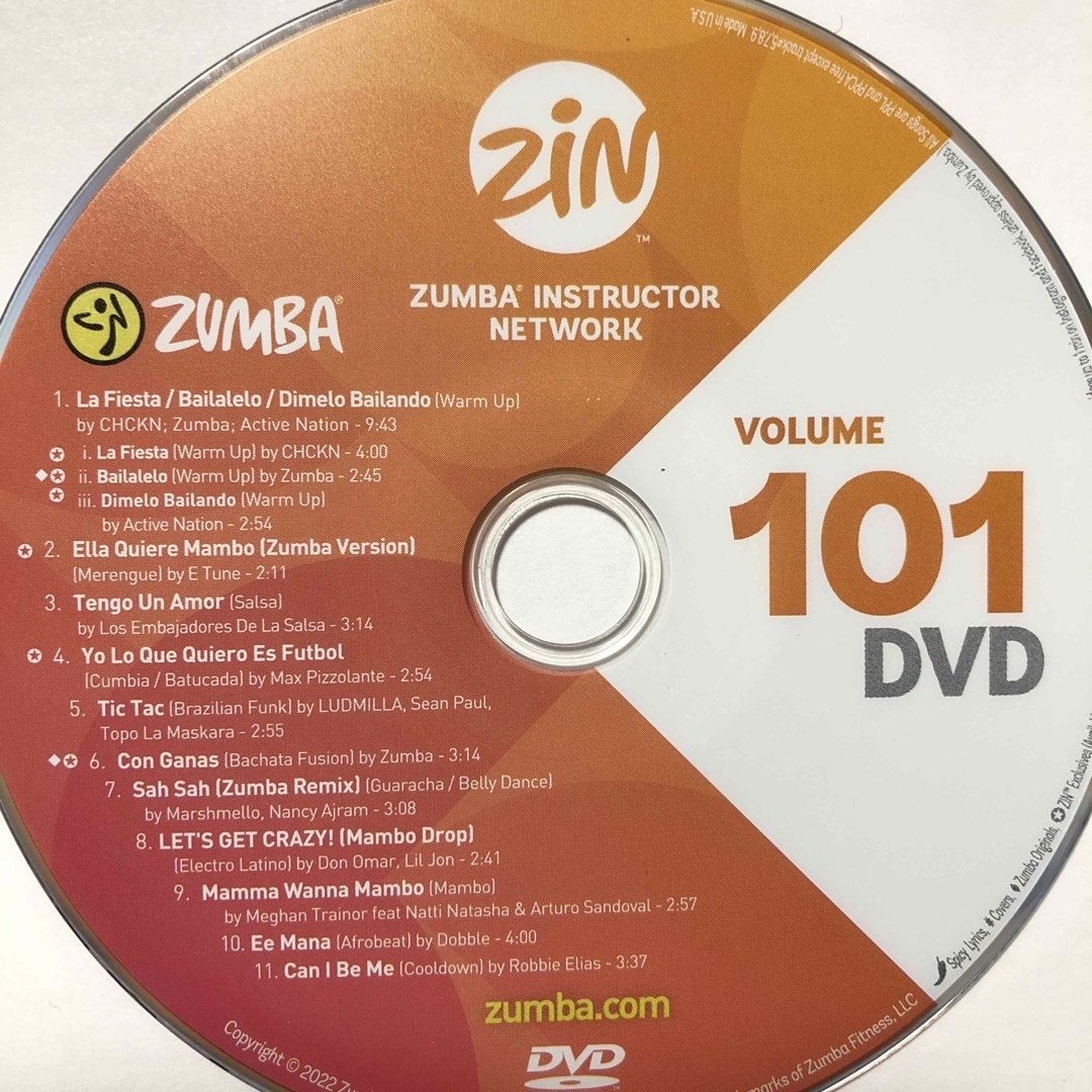ZUMBA　ズンバ　ZIN101　CD ＆ DVD　インストラクター専用