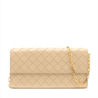 ボッテガヴェネタ(Bottega Veneta)のボッテガヴェネタ  レザー  ベージュ レディース ショルダーバッグ(ショルダーバッグ)