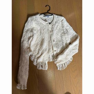 ザラ(ZARA)のZARA＊レース付きニットカーディガン(カーディガン)