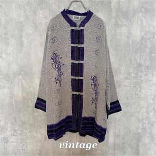 【SALE】vintage silk china shirt