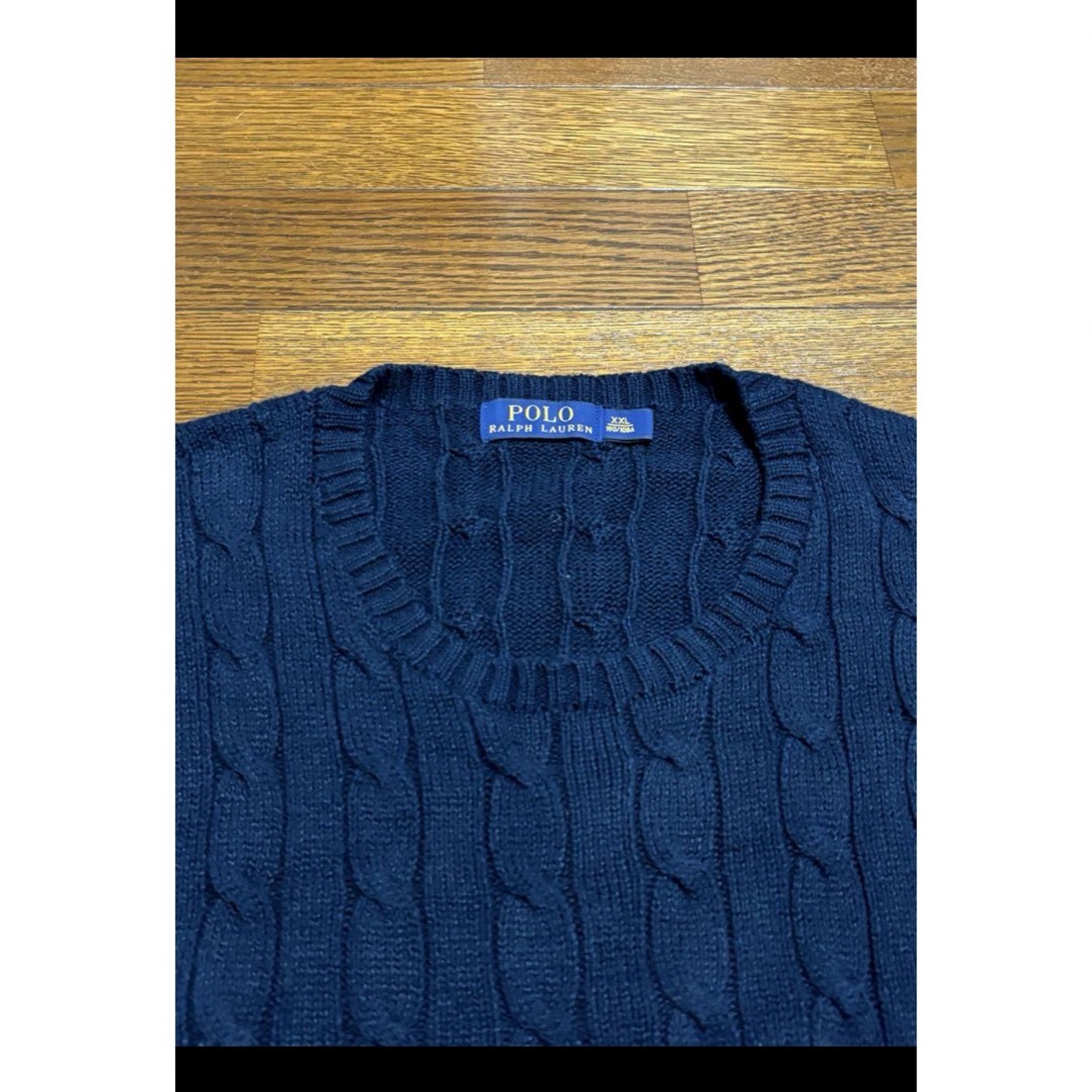 POLO RALPH LAUREN(ポロラルフローレン)の【人気カラー ブラックネイビー】 ラルフローレン ケーブル セーター 1724 メンズのトップス(ニット/セーター)の商品写真