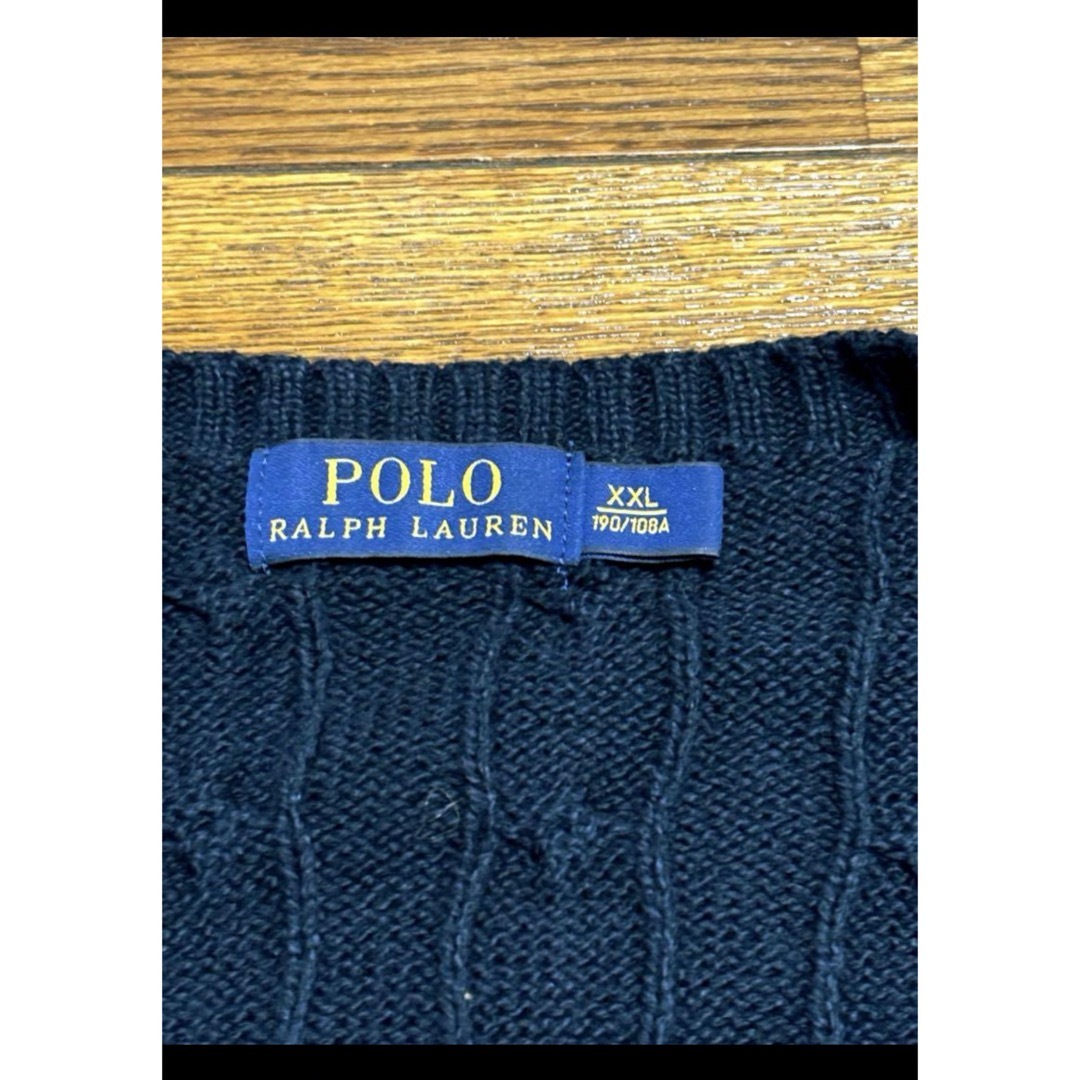 POLO RALPH LAUREN(ポロラルフローレン)の【人気カラー ブラックネイビー】 ラルフローレン ケーブル セーター 1724 メンズのトップス(ニット/セーター)の商品写真