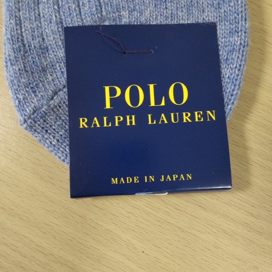 POLO RALPH LAUREN(ポロラルフローレン)のラルフローレン カシミヤ ソックス 刺繍ロゴ 日本製　レディースソックスカシミヤ レディースのレッグウェア(ソックス)の商品写真