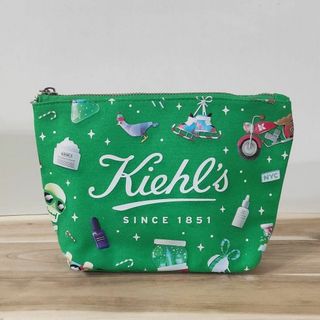 【新品】KIEHL’S キールズ 化粧ポーチ グリーン 正規品(ポーチ)