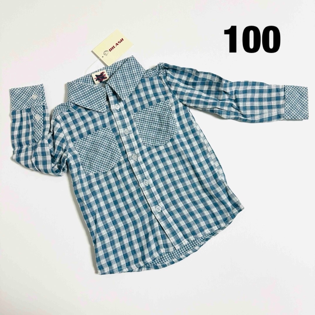 DILASH(ディラッシュ)の● Dilash チェックの シャツ 100 未着用品● キッズ/ベビー/マタニティのキッズ服男の子用(90cm~)(ブラウス)の商品写真