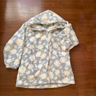 シマムラ(しまむら)のMUMU&Co.しまむら　長袖パーカー　冬物モコモコ　ボタンポケット　水色系　M(ルームウェア)